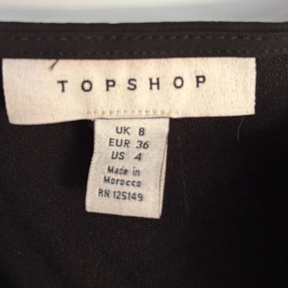 Topshop Black Ruched Ruffled Blouse - Picture 2 of 3